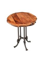 Rustic Santa Fe Turquoise Inlay Mesquite Pub Table