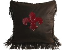 Fleur De Lis Tooled Square Pillow