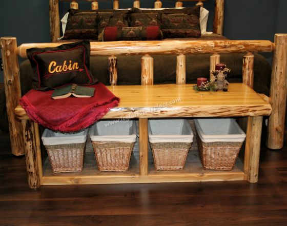 Cedar Lake Cabin Log Foot Bench