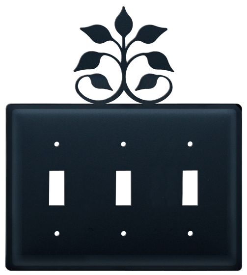 Wrought Iron Leaf Fan Triple Switch Cover