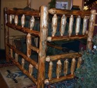 Bunk Bed Rustic Pine 3 Side View