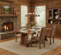 Rustic Natural Real Wood Dining Table: Some lifestyle images are created with AI for visualization purposes. Crafted from natural solid wood, each piece is unique and will vary.
