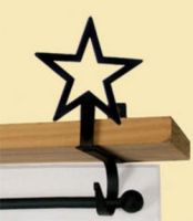 Wrought Iron Star Curtain Shelf Brackets