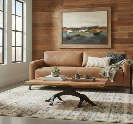 Natural Modern Rustic Coffee Table: Some lifestyle images are created with AI for visualization purposes. Crafted from natural solid wood, each piece is unique and will vary.