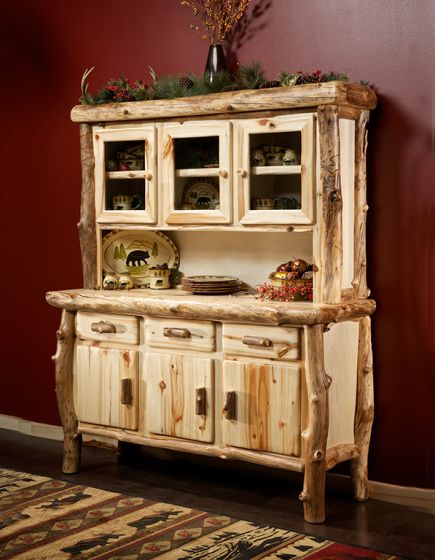 Light Aspen Buffet & Hutch in Clear Finish