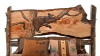 Hand-Carved Sleeping Bear Headboard