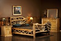 Cedar Lake Bent Branch Log Bed - Unique Logs shown in headboard currently unavailable
