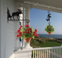 12"D Wrought Iron Moose Decorative Plant Hanger