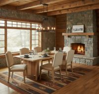 Organic Rustic Dining Table: Some lifestyle images are created with AI for visualization purposes. Crafted from natural solid wood, each piece is unique and will vary.