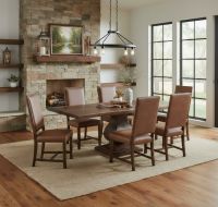 Customizable Modern Rustic Dining Room Furniture: Some lifestyle images are created with AI for visualization purposes. Crafted from natural solid wood, each piece is unique and will vary.