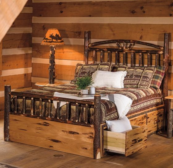 SARANAC HICKORY WAGON WHEEL PLATFORM STORAGE BED