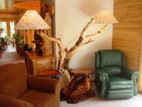 Rustic Log Double Floor Lamp