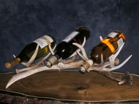 Antler Wine Rack, three bottles