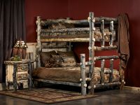 Beaver Creek Aspen Log Bunk Bed--Twin over Full, Dark aspen, Standard logs, Clear finish