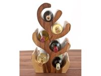 Unique Carved Wood Wine Bottle Holder
