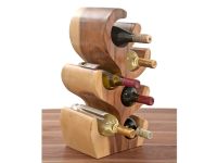 Unique Carved Wood Wine Bottle Holder