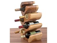 Unique Carved Wood Wine Bottle Holder