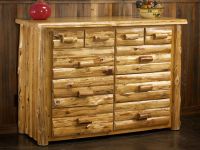 Cedar Lake Logger 10 Drawer Dresser--Honey finish