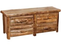 Beartooth Aspen 4 Drawer Log Dresser - 60" - Half Log Fronts - Wild Panel & Natural Log
