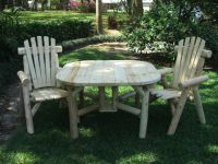 Contoured Comfort 47" Log Roundabout Table & 2 Chairs