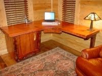 Rustic Redwood Corner Desk