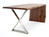 Contemporary Wood Desk - Black Walnut - Waterfall - Natural Clear