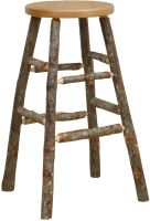 Rustic Hickory Log Kitchen Stool