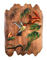 Hungry Hummingbird Rustic Wood Art