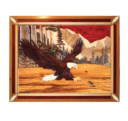 Fierce Flying Eagle Wood Art