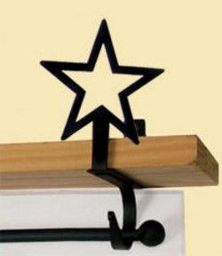 Wrought Iron Star Curtain Shelf Brackets