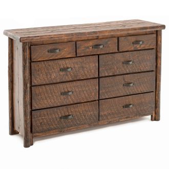 Olde Towne 9 Drawer Log Dresser--Barnwood Lager Finish