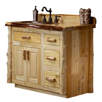 Cedar Lake Rustic Log Real Wood Vanity