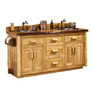 Cedar Lake Rustic Log Real Wood Vanity