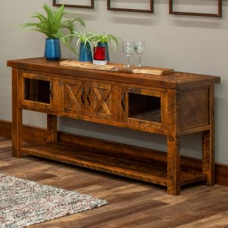 Western Winds Rustic End Table with 1 Door and 1 Drawer