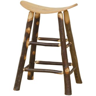 Hickory Log Saddle Stool