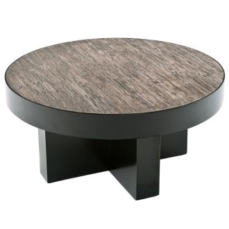 Urban Rustic Round Coffee Table - Urban Graphite Reclaimed Wood
