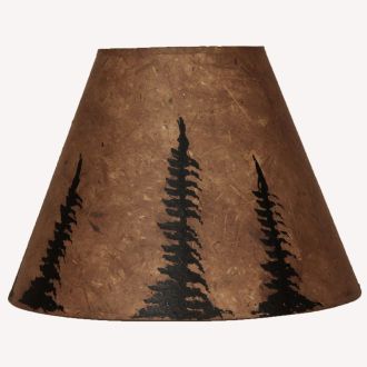 Rustic Feathered Pines Brown Lampshades