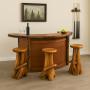 Rustic Natural Wood Organic Home Bar & Game Room