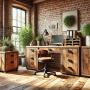 Rustic Reclaimed Barn Wood Office