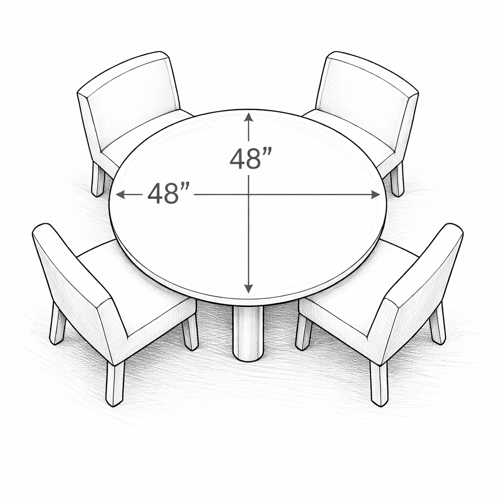 48-Inch Round Table with 4 Chairs