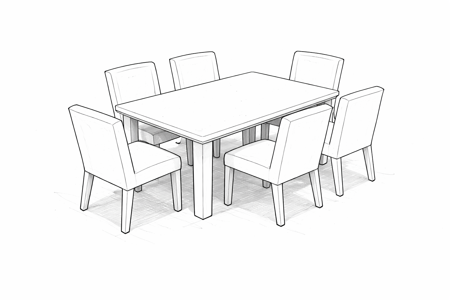 60-Inch Rectangular Table with 6 Chairs