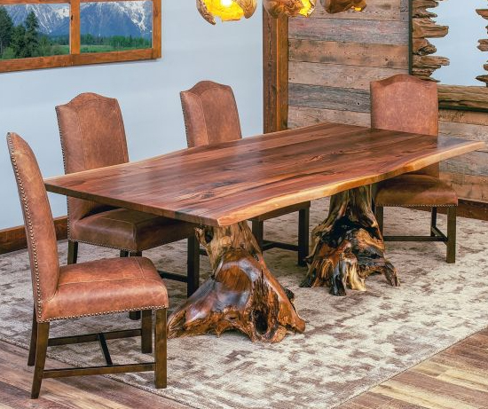 Elk Lake Live Edge Natural Wood Stump Dining Table